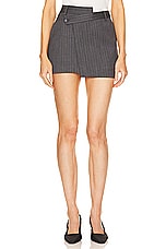St. Agni Deconstructed Mini Skirt in Stone Blue Stripe