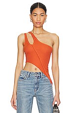 SAMI MIRO VINTAGE Asymmetric One Shoulder Tank in Fire Rib | REVOLVE