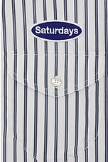 SATURDAYS NYC Bruce Striped Work Shirt in Ivory | REVOLVE