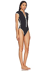 Cap Sleeve Zip Front One Piece - thumbnail 5