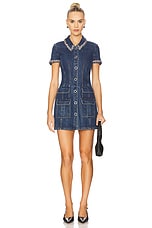 Crystal Trim Collared Mini Dress - thumbnail 4