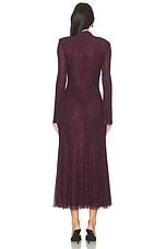Burgundy Rhinestone Fishnet Midi Dress - thumbnail 6