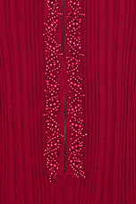 Red Pearl Trim Knit Midi Dress - thumbnail 7