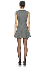 Grey Herringbone Lace Bib Mini Dress - thumbnail 6