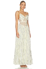 Yellow Metallic Chiffon Maxi Dress - thumbnail 6