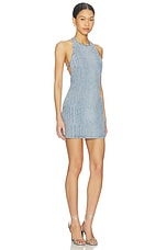 Rhinestone Croc Effect Denim Mini Dress - thumbnail 6