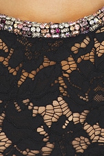 Black Lace Crystal Mini Dress - thumbnail 7