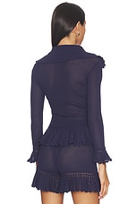 Navy Self Embellished Cardigan - thumbnail 6