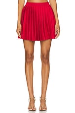 Pleated Knit Mini Skirt