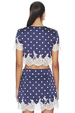 Navy Polka Dot Satin Top - thumbnail 6