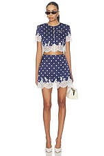 Navy Polka Dot Satin Top - thumbnail 7
