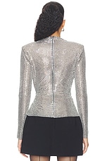 Grey Rhinestone Mesh Wrap Top - thumbnail 6