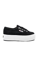 Superga 2790 Platform Sneaker In Black & White Sole | REVOLVE