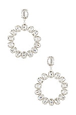 Product image of SHASHI Statement Drop Hoop Earrings. Click to view full details