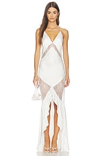 Labyrinth Lace Panelled Ruffle Maxi Dress - thumbnail 4