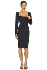 Smooth Layers Square Neck Long Sleeve Midi Dress - thumbnail 4