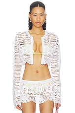 Crochet Swim Cropped Cardigan - thumbnail 4