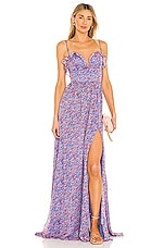 SAU LEE Florence Gown in Blue Multi | REVOLVE