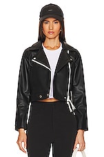 Product image of Shoreditch Ski Club Vyner Rae Leather Biker Jacket. Click to view full details