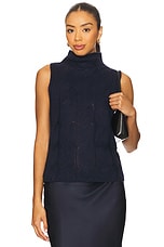 Salvia Sleeveless Cable Turtleneck Sweater