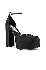 Steve Madden Agata Heel in Black Satin | REVOLVE