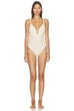 Suit Your Fancy Plunge Low Back Thong Bodysuit - thumbnail 4