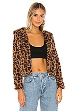 superdown Natalia Faux Fur Hoodie in Leopard | REVOLVE