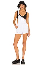 Product image of superdown Carmen Denim Short Overalls. Click to view full details