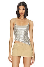 Product image of superdown Lexie Metallic Halter Top. Click to view full details