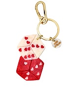 Hand-Painted Lucky Dice Bag Charm + Keychain - thumbnail 2