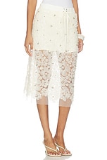 Siam Sheer Floral Applique Midi Skirt - thumbnail 5