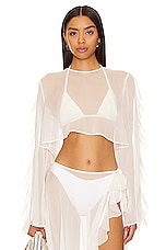 Thoma Cropped Shirt in White - thumbnail 4