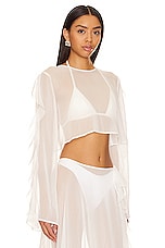 Thoma Cropped Shirt in White - thumbnail 5