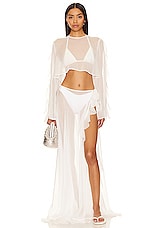 Thoma Cropped Shirt in White - thumbnail 7