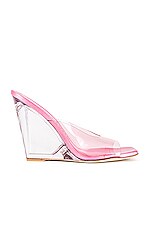 Product image of Stuart Weitzman Tia 100 Lucite Wedge. Click to view full details