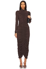 Mock Gathered Long Sleeve Dress - thumbnail 4