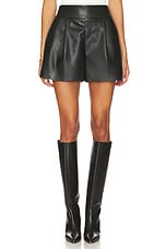 Faux Leather Pleated Short