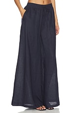 Solid Linen Wide Leg Elastic Pant - thumbnail 5