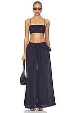Solid Linen Wide Leg Elastic Pant - thumbnail 8