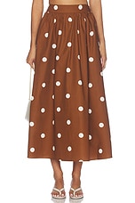 Polka Dot Poplin Midi Skirt - thumbnail 4