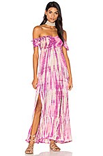 Tiare Hawaii Hollie Off The Shoulder Maxi In Beige Purple & Violet ...