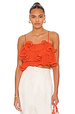 Product image of AMUR Ainsley Ruffle Top. Click to view full details