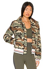 Product image of THE UPSIDE Heritage Camo Nareli Puffer Jacket. Click to view full details