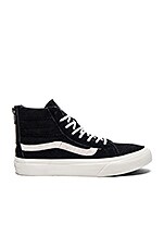 Vans SK8-Hi Slim Zip Sneaker in Black & Blanc de Blanc