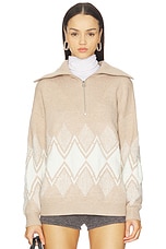 Betty Jacquard Half Zip Sweater - thumbnail 4