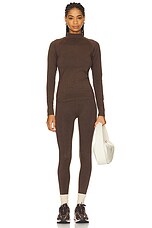 Varley Always Warm Legging Base Layer in Deep Chocolate Marl