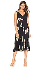 Vince Gardenia Floral Pleated Twist Front Dress in Costal | REVOLVE