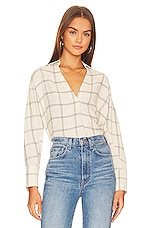 Vince Long Sleeve V Neck Blouse in Pale Oat | REVOLVE