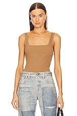 Product image of Vince Ribbed Square Neck Tank. Click to view full details