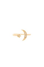 Product image of Wanderlust + Co Crescent & Star Ring. Click to view full details